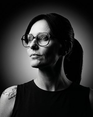 Portrait en noir et blanc de Marie-Cécile