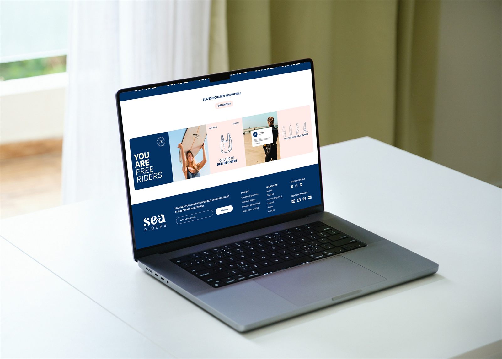 Pied de page du site SeaRiders