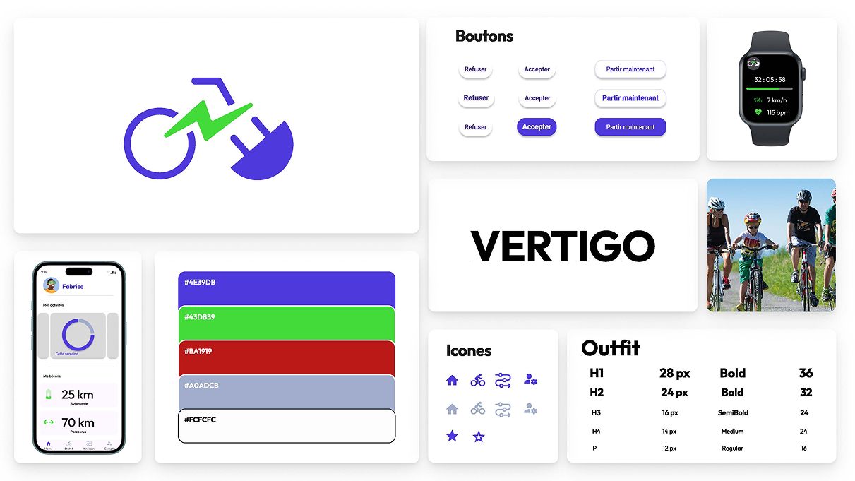 UI kit de l'application Vertigo